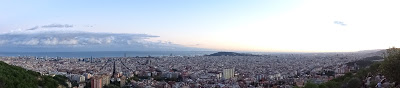 Bunkers del Carmel on the Rovira's Hill in Barcelona - view, sunset
